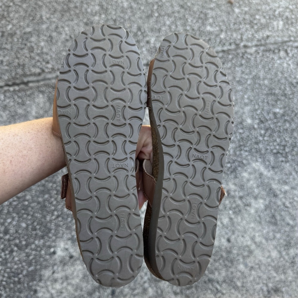 Naot Anabel Sandals Women's Size 10 (EU 41) Caramel Brown Wedge Slide On Comfort - Picture 8 of 12